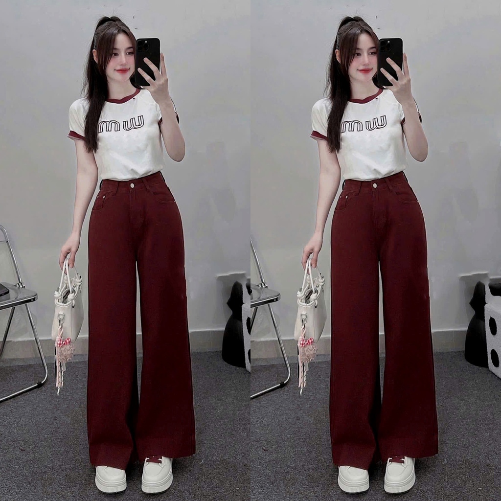 HC98-Red Soft Plain Khaki Jeans กางเกงยีนส์ QC Soft ยาว 103cm - 1074