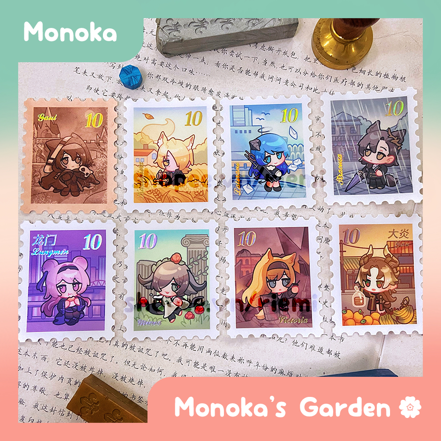 (SET) สติ๊กเกอร์/สติ๊กเกอร์ไดคัท, แสตมป์แบบถอดได้, ฟอยล์นูน, ศิลปิน Arknights Monoka