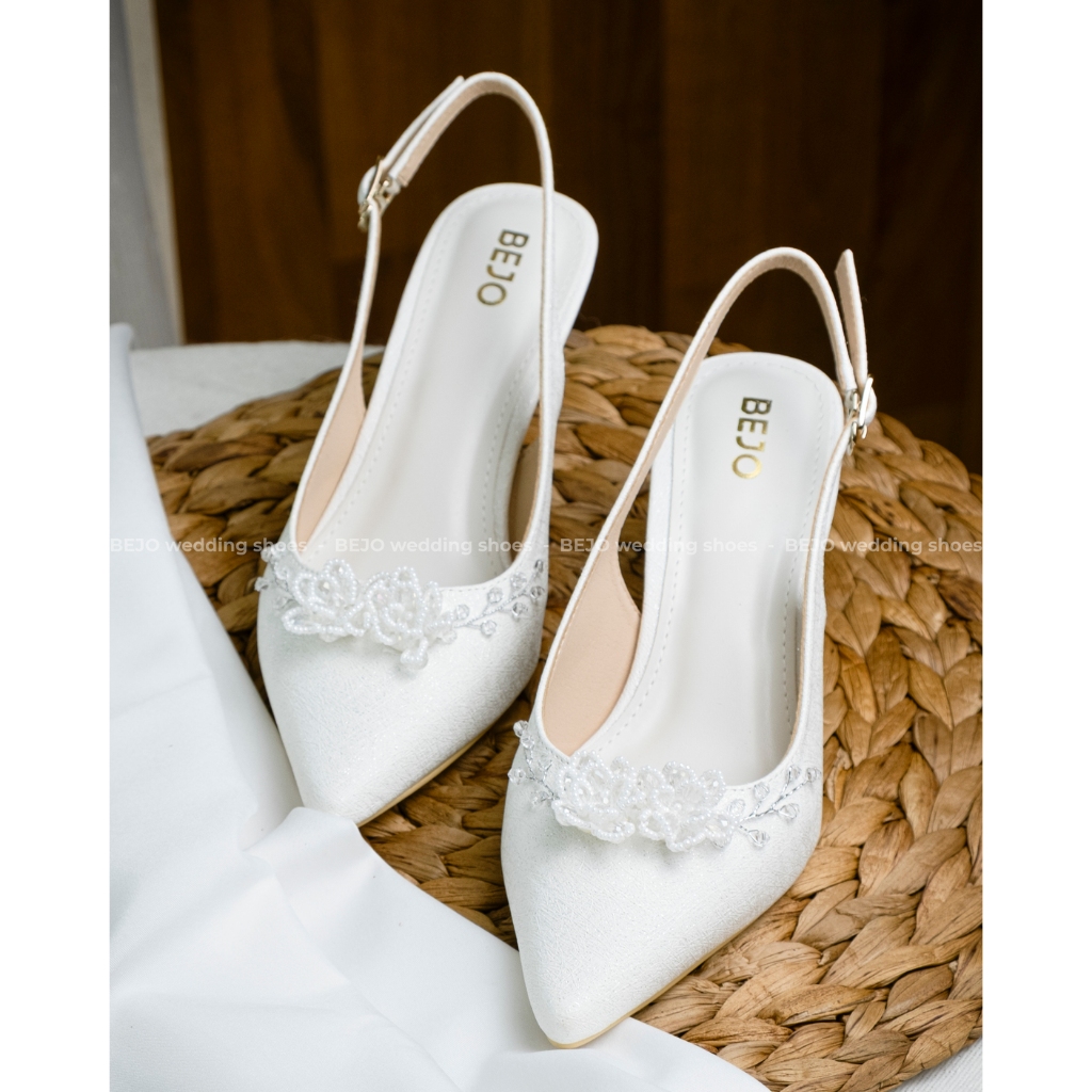 Bejo H82 รองเท้าแต่งงานสุดหรูพร้อมลูกปัดพลาสติก