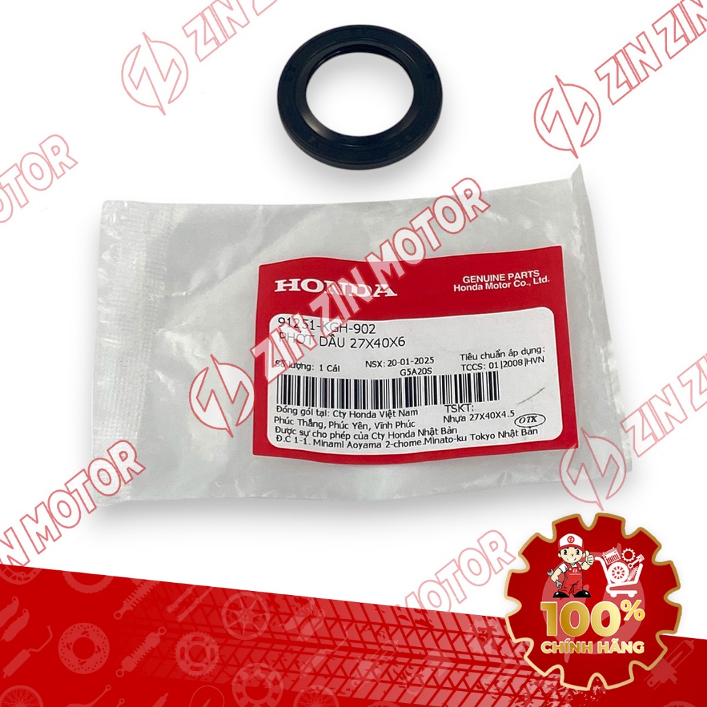 ซีลสเตอร์ 27x40x4.5 ซีลยางล้อหลัง Wave Alpha แท้ 2017 - 2023 2024 - 2025 91251-KGH-902 - ZZM