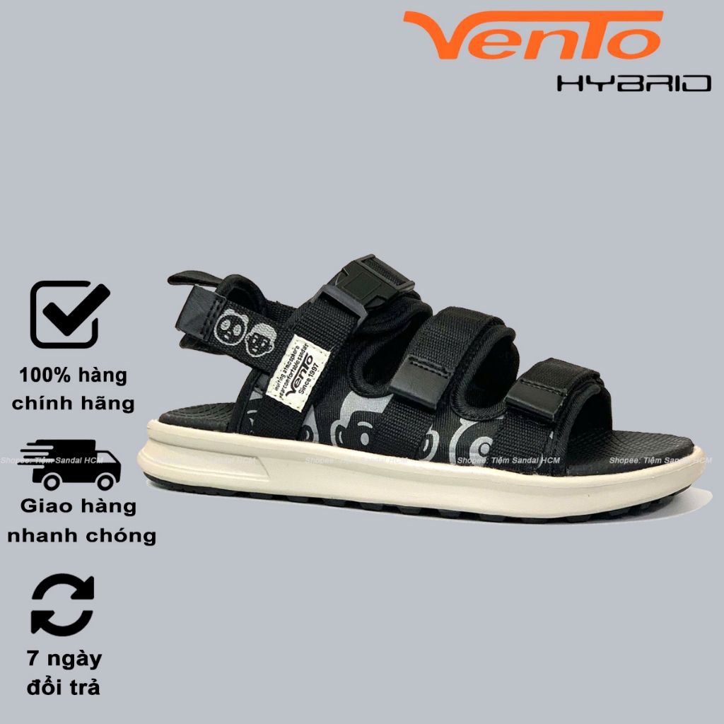 รองเท้าแตะผู้หญิง Vento NB80 ลาย Streetstyle สีดํา