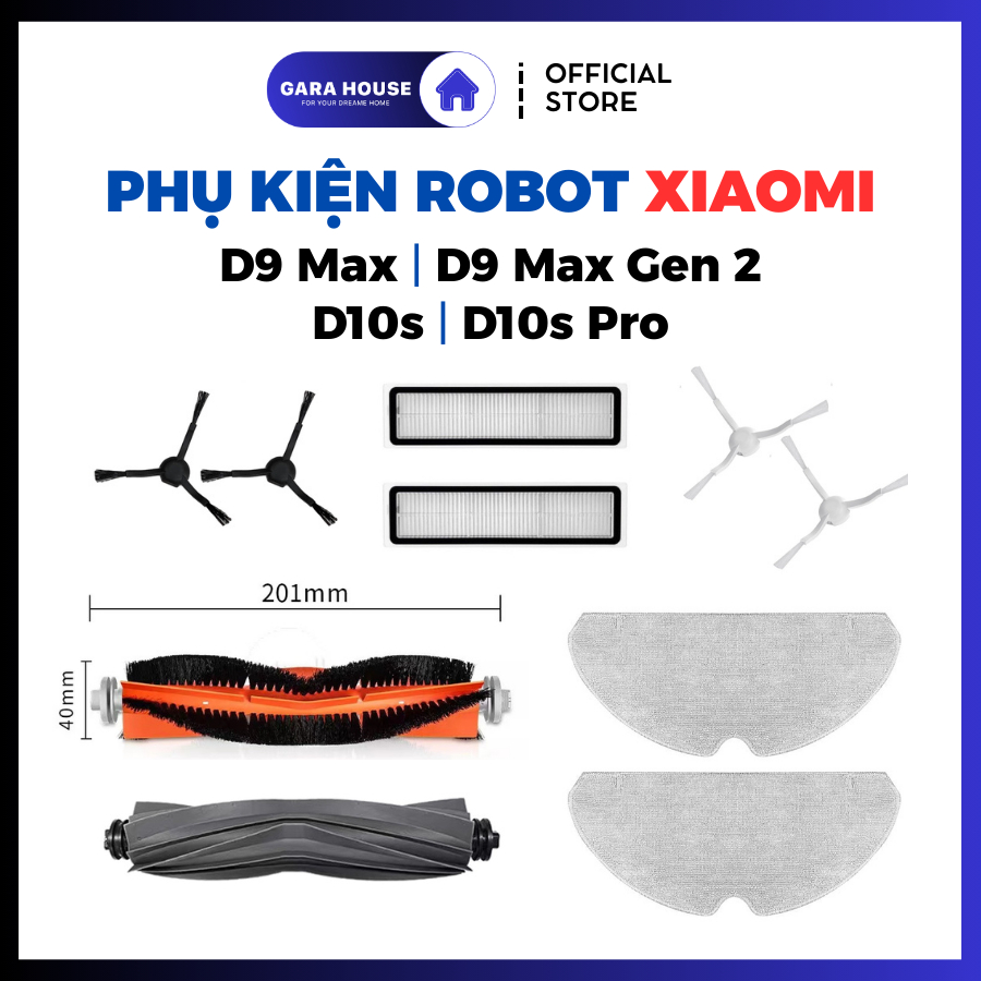 Xiaomi Dreame D9 Max, D9 Max Gen 2, D10s, D10s Pro Robot Accessories_ อุปกรณ์เสริมเครื่องดูดฝุ่นหุ่น