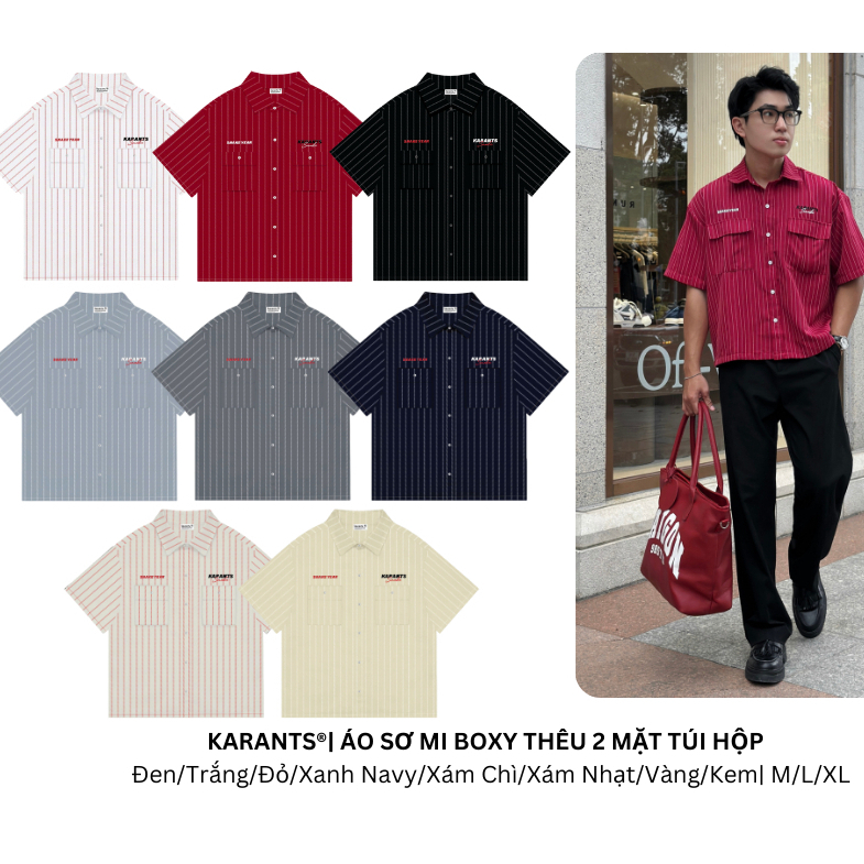 [NO RESTOCK] Karants Boxy เสื้อปัก 2 ด้าน Box Pocket แบรนด์ท้องถิ่น Streetwear Hot Trend - KR183