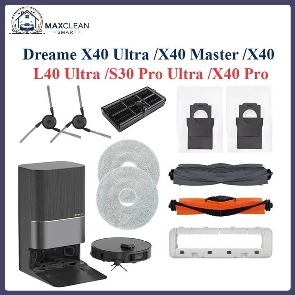 Dreame X40 Ultra, X40 Master, L40 Ultra, S30 Pro Ultra, X40 Pro, X40/ อุปกรณ์เสริมหุ่นยนต์แปรงลูกกลิ