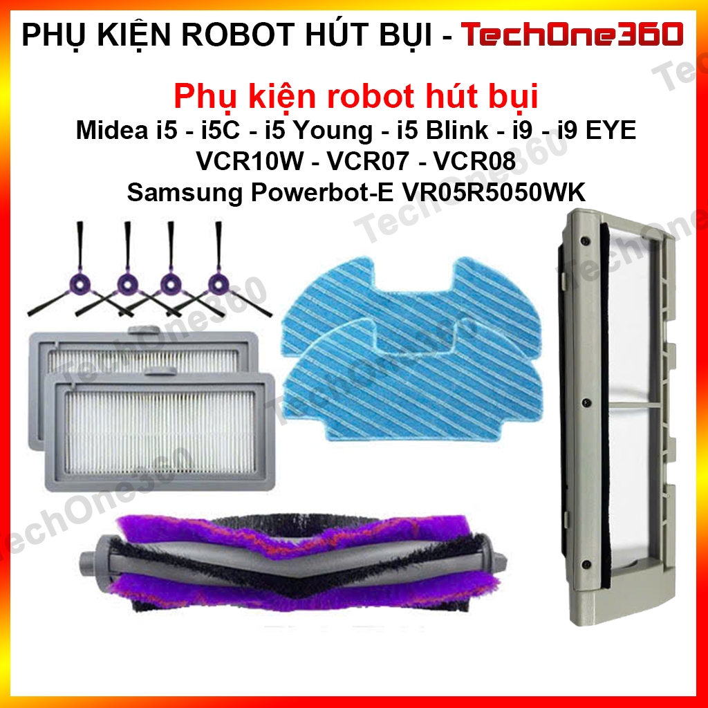 แปรงด้านข้าง กรองฝุ่น ผ้าทําความสะอาด แปรงหลัก ฝาครอบแปรงหลักสําหรับเครื่องดูดฝุ่นหุ่นยนต์ Samsung P