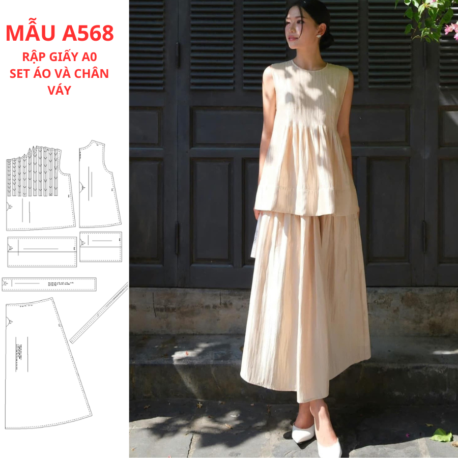 แผ่นกระดาษ A0 เสื้อและกระโปรงชุด-A568