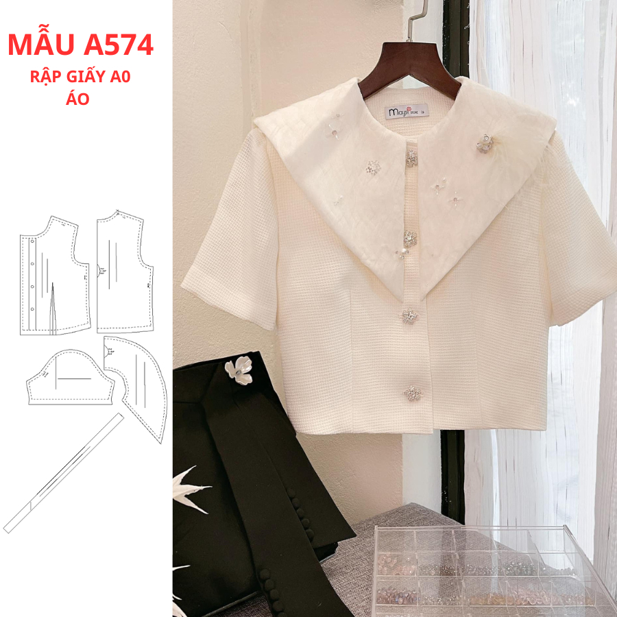 แผ่นกระดาษ A0 CROPTOP-A574 เสื้อ