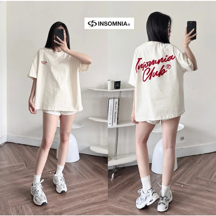 HOT Boxy เสื้อยืด 280GSM Ruffled เย็บปักถักร้อย Ver 2 INSOMNIA แบรนด์ท้องถิ่น Unisex – โปรปัง