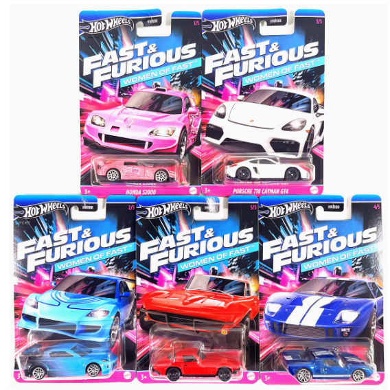 Fast & Furious ผู้หญิง Fast F&F 2024 Honda s2000 Mazda rx8 Ford GT40 Porsche CAYMAN- Cobra ของเล่น - Hot Wheels