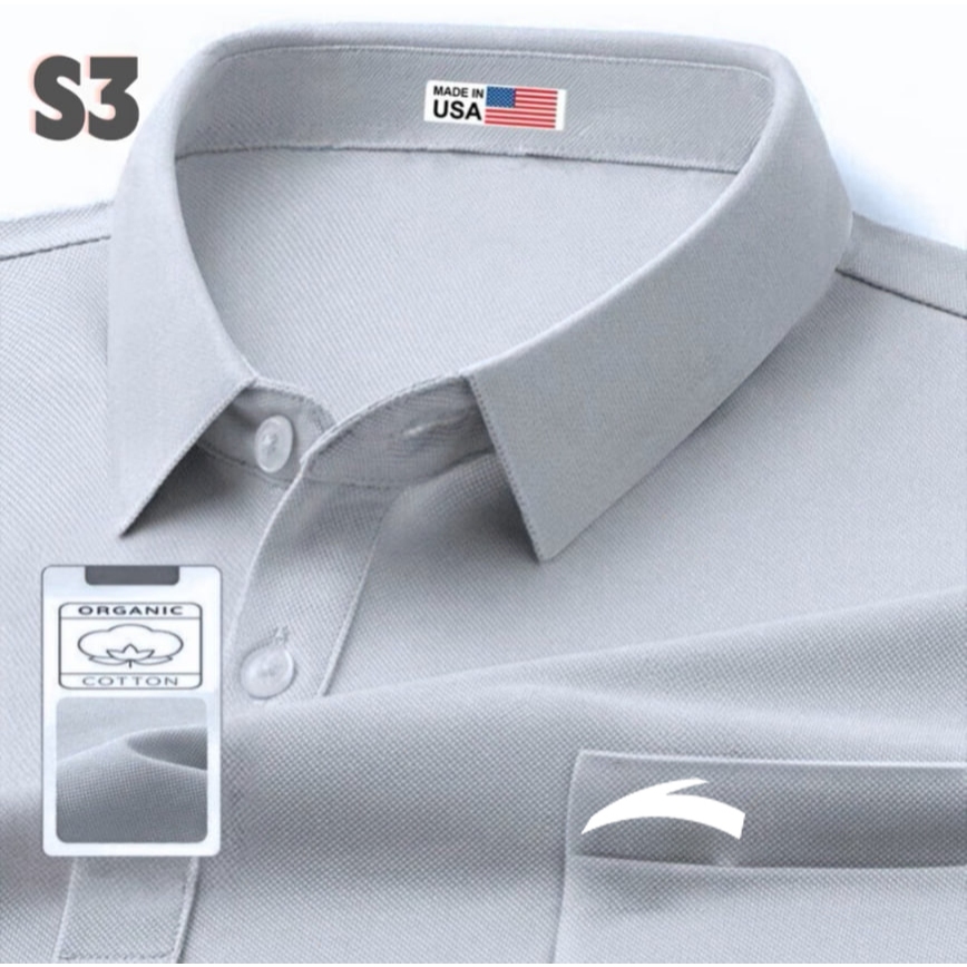 เสื้อยืดโปโลแขนสั้นผู้ชาย ANTA ผ้าคอตตอนหรูหราหรูหรา 2025 - TTN6