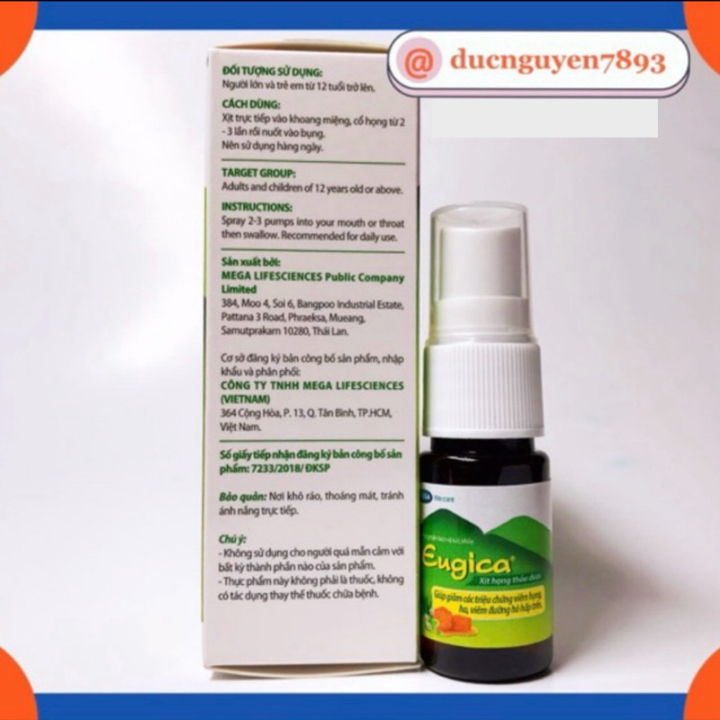 EUGICA HERBAL THROAT SPRAY 10ml