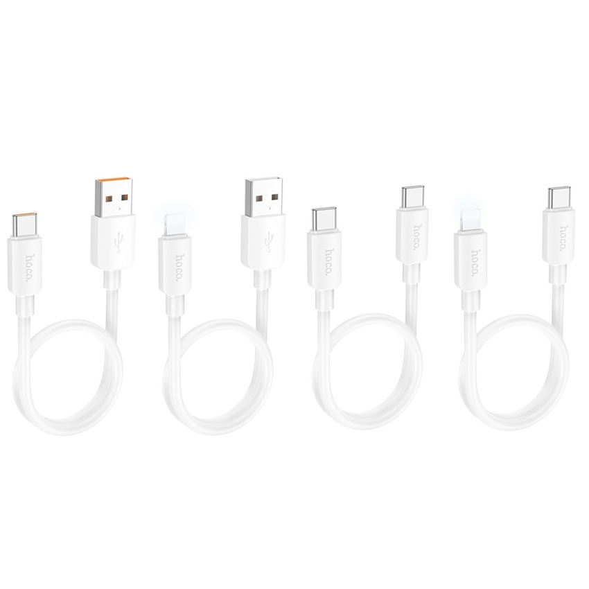 สายชาร์จสั้น 25cm Hoco X96 USB-A to C 100W / C to C 60W / C to LN 20W / USB-A to LN 12W (สุ่มสี) - อ