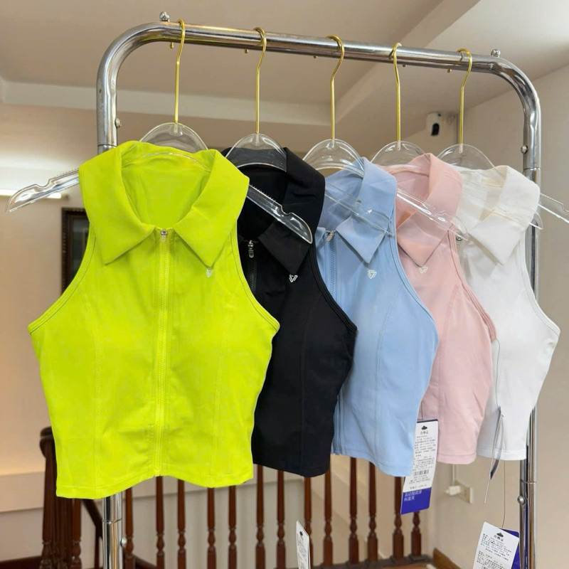 เสื้อโครเชต์กีฬา Cosleaf ซิปใต้วงแขน, โฟมขึ้นรูปสําหรับ Pickleball, Tennis, Gym Cosleaf