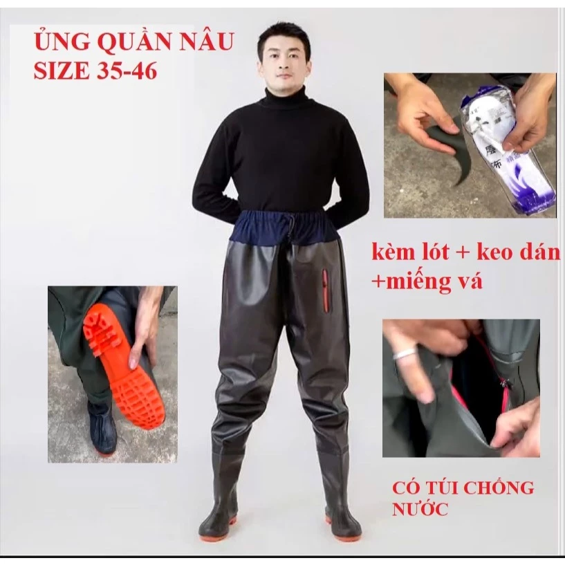 รองเท้าลุยน้ำ รองเท้าตกปลา รองเท้ากันฝน ไซส์ 35-46