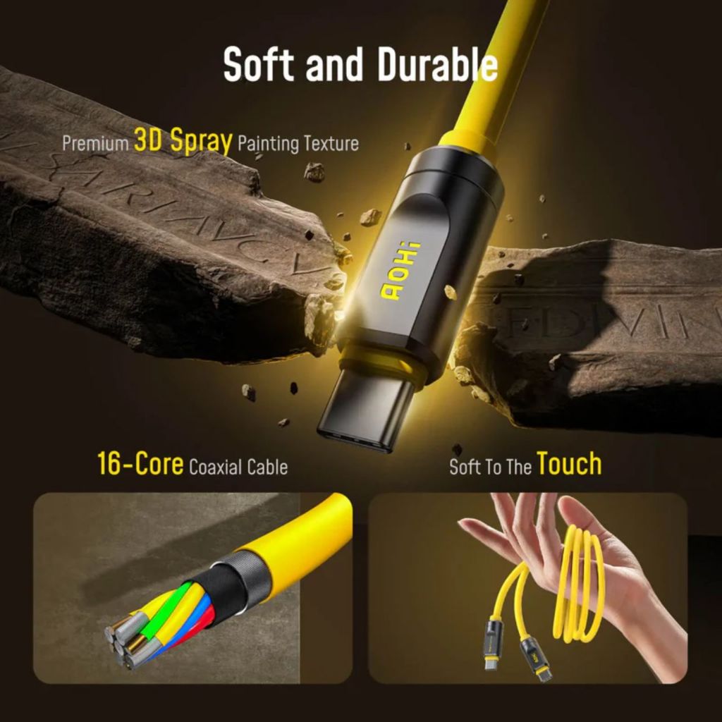 Aohi THE FUTURE C ถึง C อิเหนา USB4 2.0 240w 120Gbps PD3.1/ Thunderbolt 5 - สาย 12 เดือน (AOC - L017 L018) - รูปที่ 6