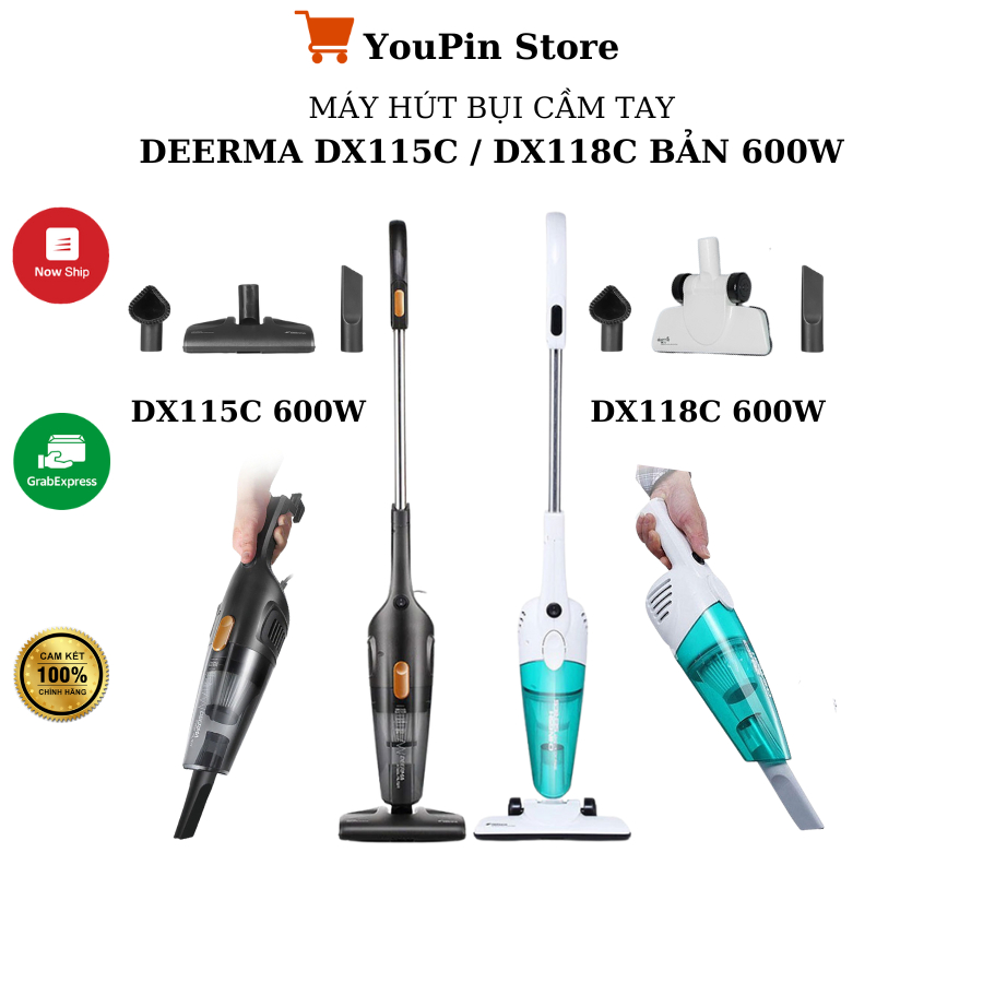 Deerma DX115C Deerma DX118C Deerma DX120C เครื่องดูดฝุ่นมือถือ 600W ความจุ 400W - 6 เดือน