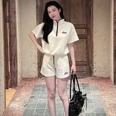 ชุดอยู่บ้านผู้หญิงชุดเซ็ตเสื้อผ้าผู้หญิงชุดเสื้อคอเต่ากางเกงขาสั้น 3 สีเทรนด์มาแรง ลินhbt ง178