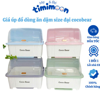 [Size Đại] Khay Úp Chén Bát Cocobear, Giá Úp Bát Đĩa Coco bear Size To Có Nắp Đậy Khay Hứng Nước