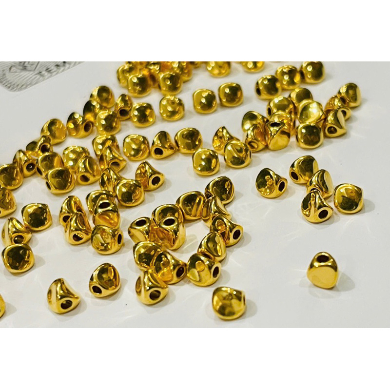 ️ Twisted Ball Gold Charm 5mm -24 กะรัต999. 0,10. ️ สร้อยข้อมือแฮนด์เมดผสม - kj - ketrems - เครื่องป
