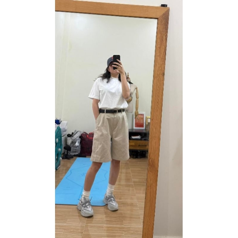 H3nvc-chuyenhangxutkhudxin. กางเกงขาสั้นผ้าคอตตอน LLbean ของแท้เอวสูงกว้าง80ซม