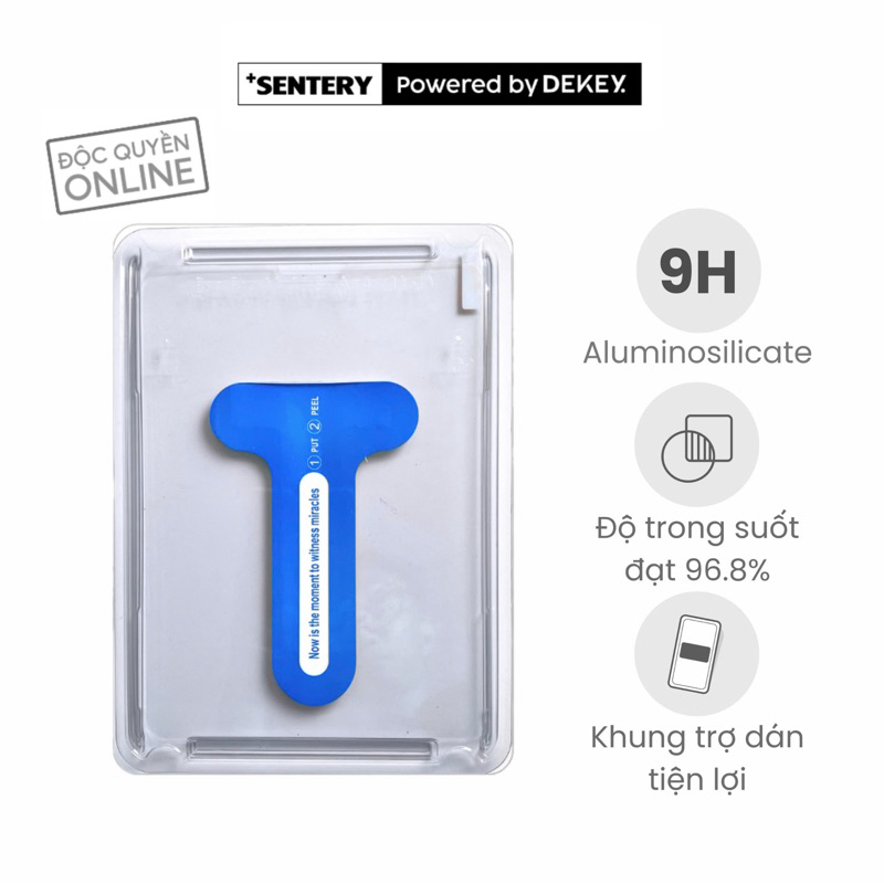 SENTERY [ขับเคลื่อนโดย Dekey] กระจกนิรภัย 9H สําหรับโทรศัพท์และแท็บเล็ตพร้อมกรอบกาวอัจฉริยะ