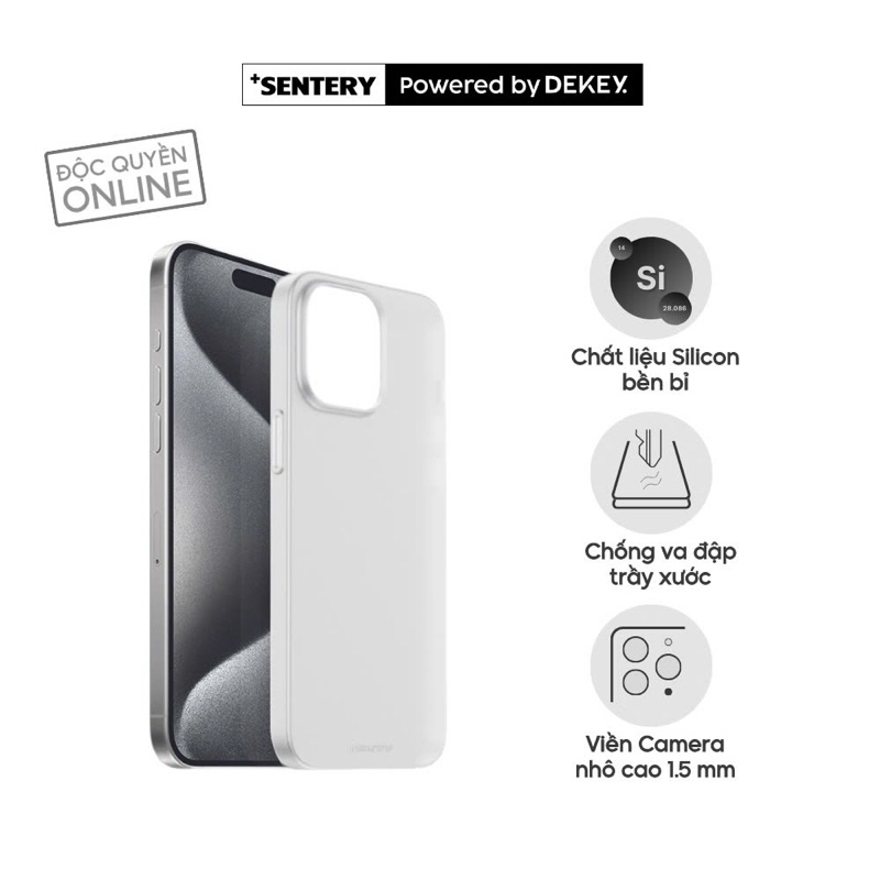 SENTERY [Powered by DEKEY] เคสพลาสติกพื้นผิวด้านเรียบ รองรับป้องกันลายนิ้วมือ 11–16 Pro Max