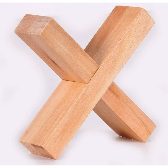 ของเล่นทางปัญญา_ท้าทายสมอง_Cross Wooden Interlocking Puzzle_IQ Brain Hack _Smart_Puzzle