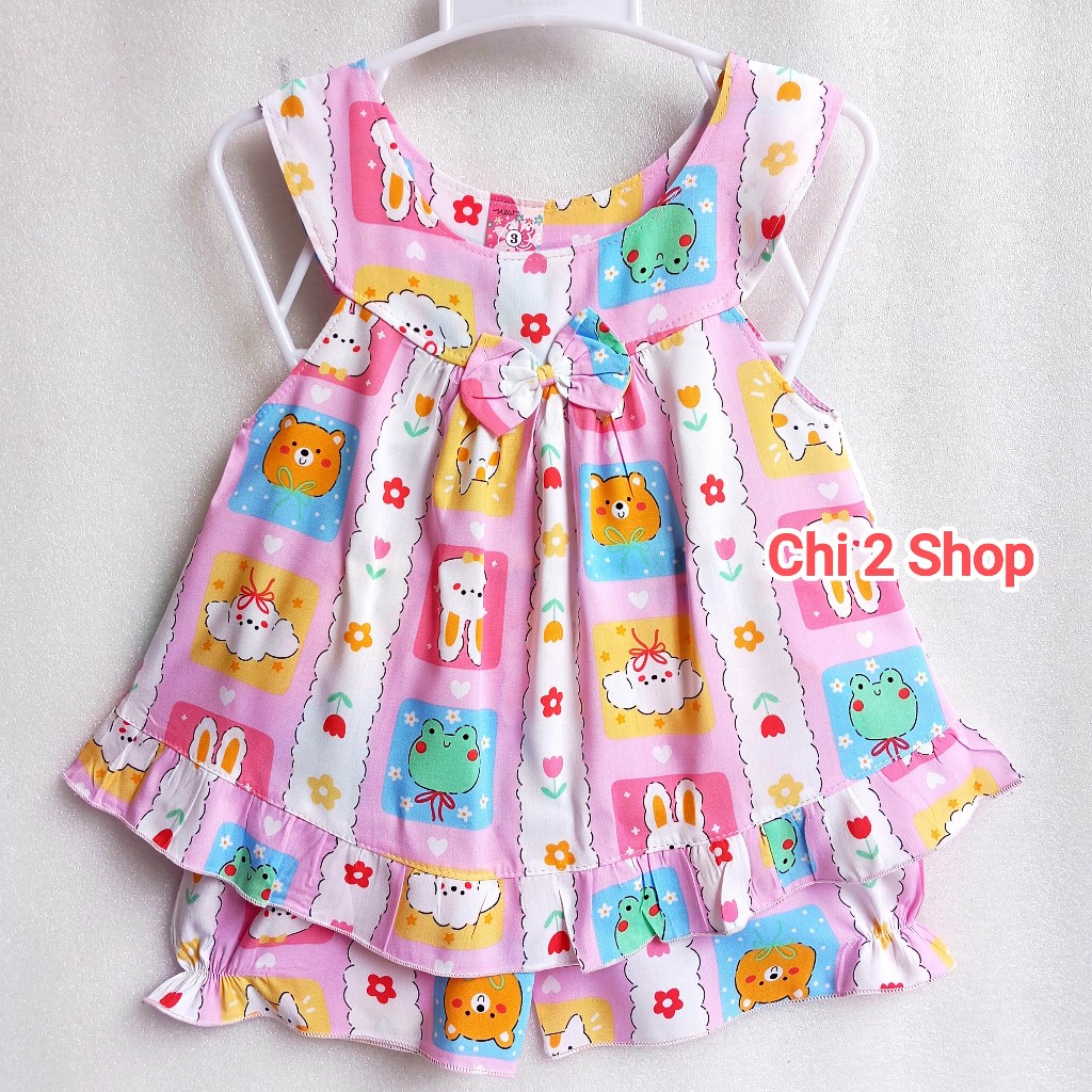 ชุดโทเล่เด็กผู้หญิง ผ้าลินิน ค2ชม.15 เสื้อกล้าม ชุดอยู่บ้าน มีหลายสีให้ลูกน้อยให้เลือก