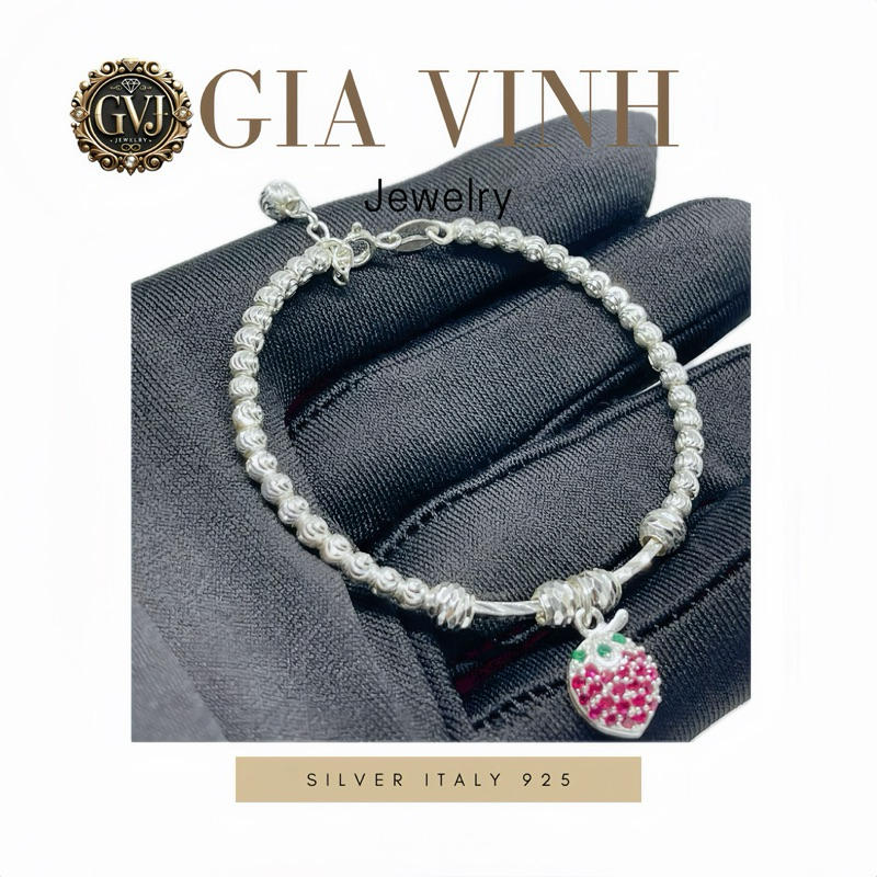 สร้อยข้อมือ ITALY S925 Silver Strawberry