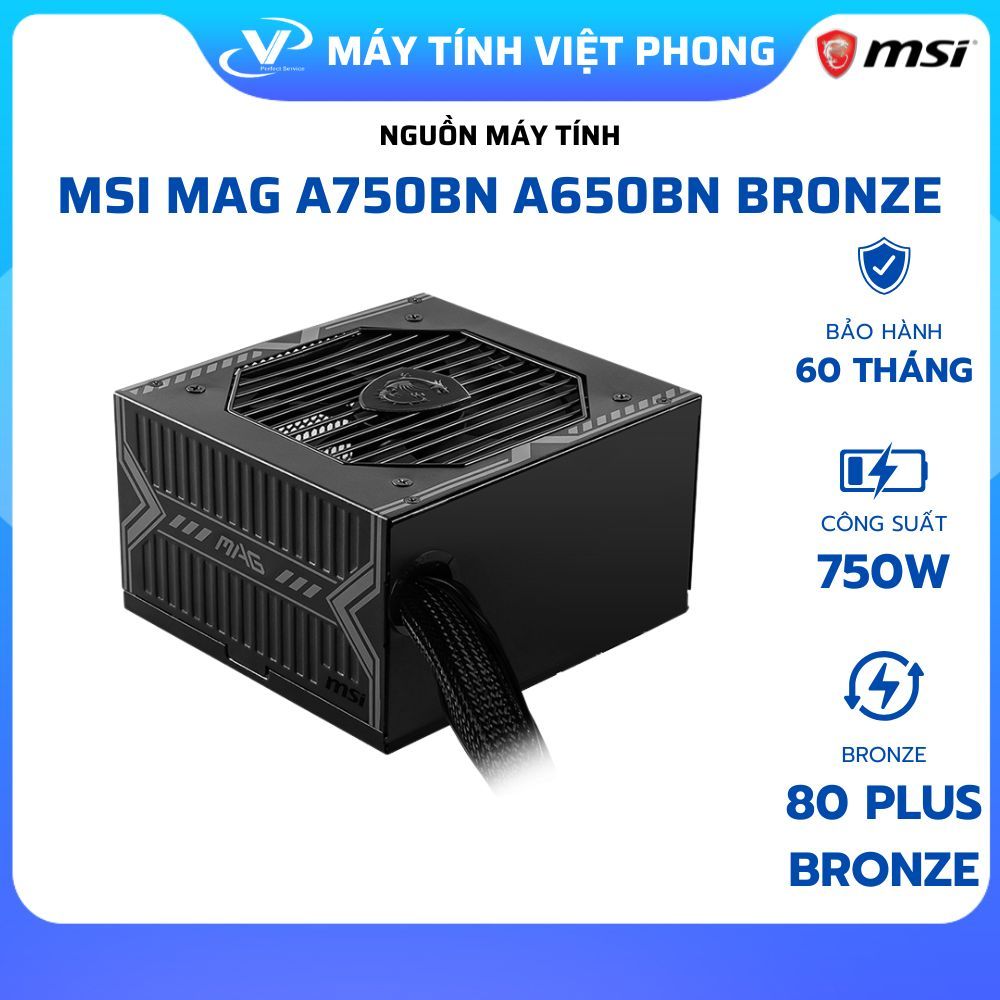 [ภาษีมูลค่าเพิ่มเต็ม] MSI MAG A750BN คอมพิวเตอร์ SOURCE - A650BNL - A500N PCIE5 80 PLUS BRONZE 5 ปี