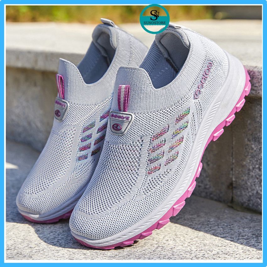 รองเท้ากีฬาผู้หญิงคอปกก้อนนุ่มและพื้นกันลื่น ใช้งานง่าย SUNO SHOP GTN54