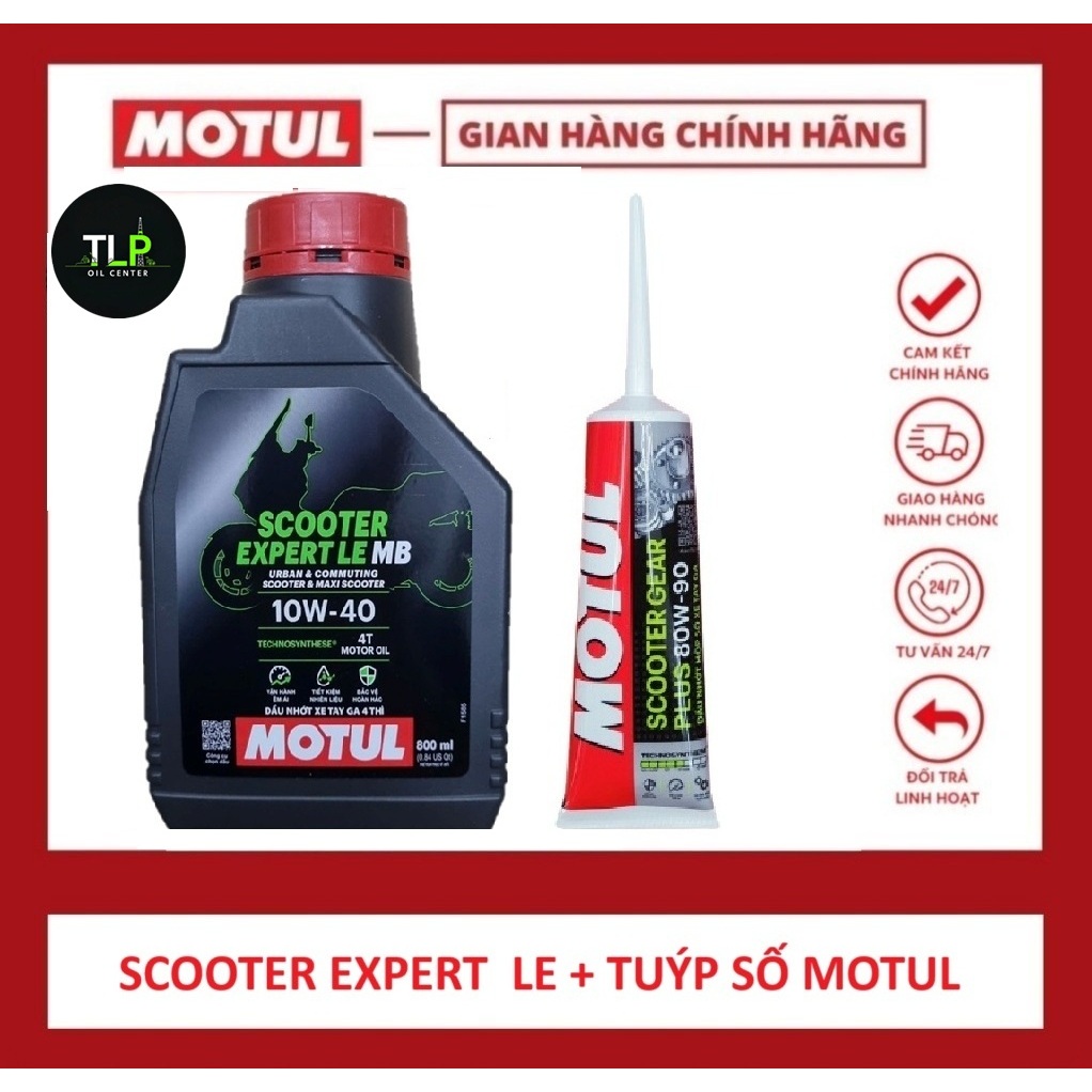 COMBO SCOOTER OIL MOTUL SCOOTER EXPERT LE 4T 10W40 + MOTUL SCOOTER GEAR 80W90 120ML
