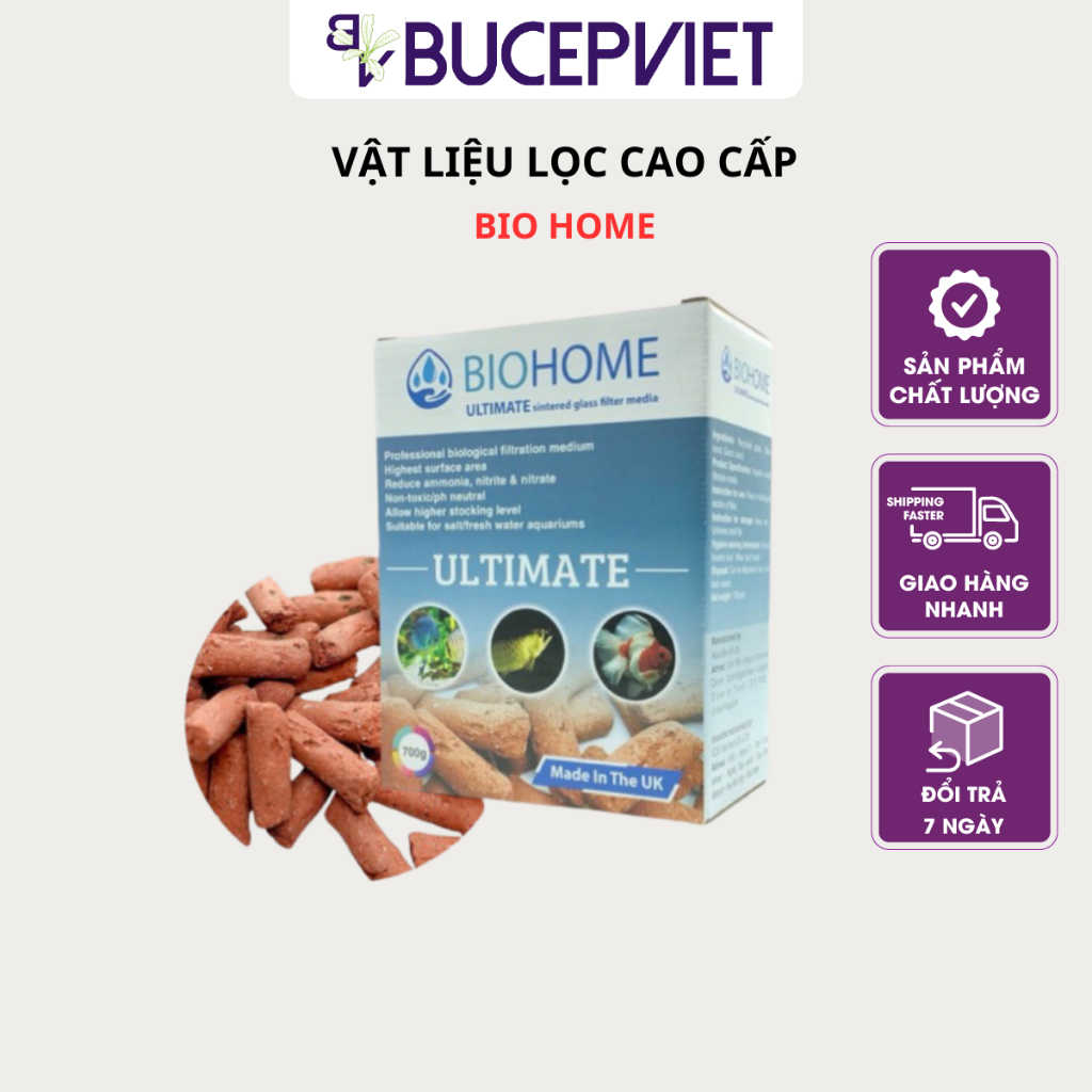 BIOHOME ULTIMATE วัสดุกรองพรีเมียม (700g) - เพิ่มสมรรถภาพจุลินทรีย์ ล้างสารพิษ NO3/PO4 สําหรับน้ํา