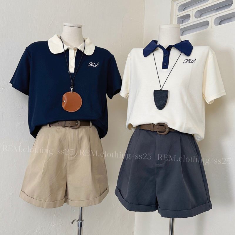 (REAL PHOTO) เสื้อโปโลแขนสั้นคอปก REM.clothing