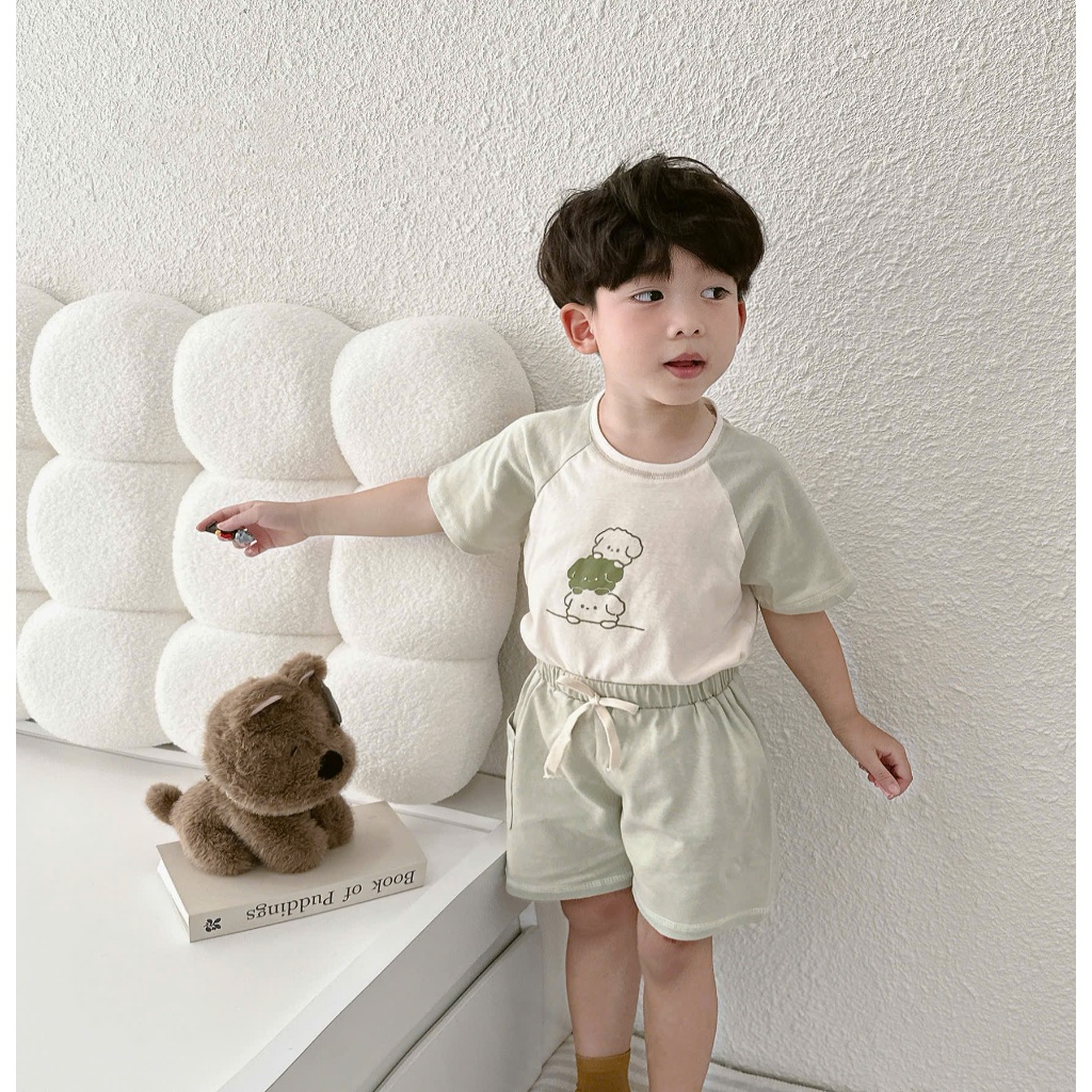 Beemo ชุดเสื้อแขนกุด Beemo ralan พิมพ์ลายกุ๊นนูน ผ้าคอตตอน sassy สุดเท่ สําหรับเด็กผู้ชาย ตั้งแต่ 9-