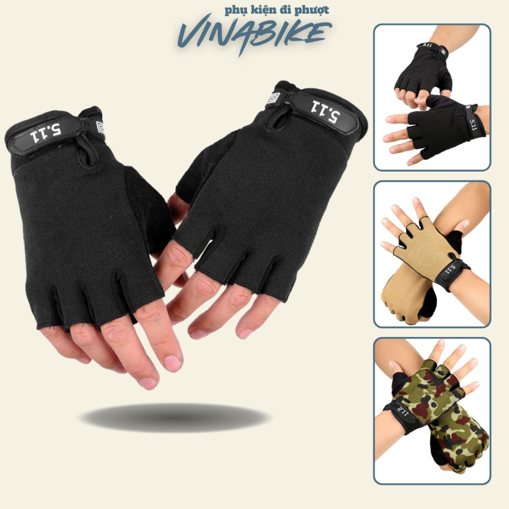 ถุงมือกันแดด 511 ดีไซน์เปิดนิ้วสําหรับผู้ชายและผู้หญิงขับรถและแบกเป้ผ้าหนาดูดซับและยืดหยุ่น วินาไบค์