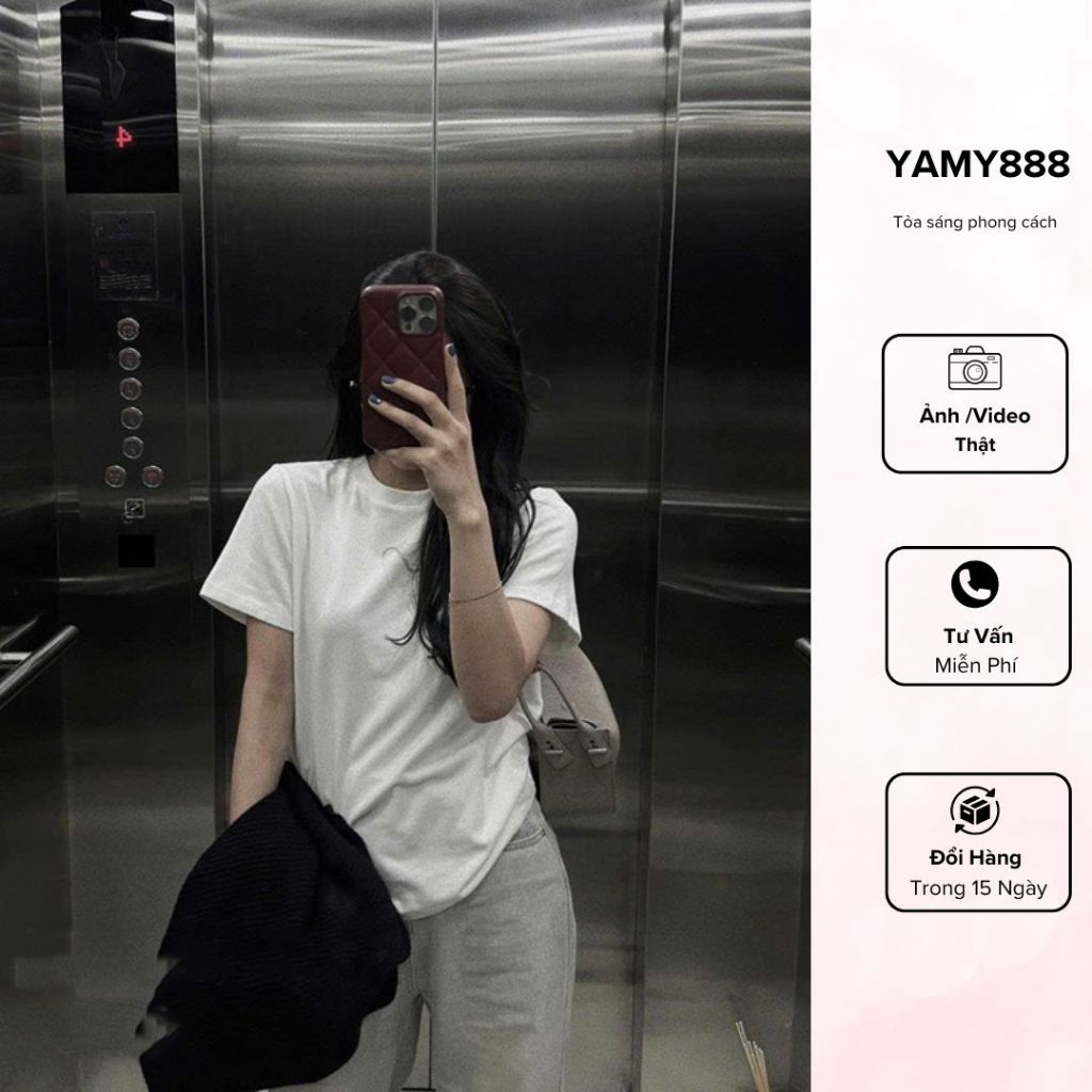 เสื้อยืดผู้หญิง Basic Medium Plain หลากสี Easy to Coordinate Ap268 - Yanmy888