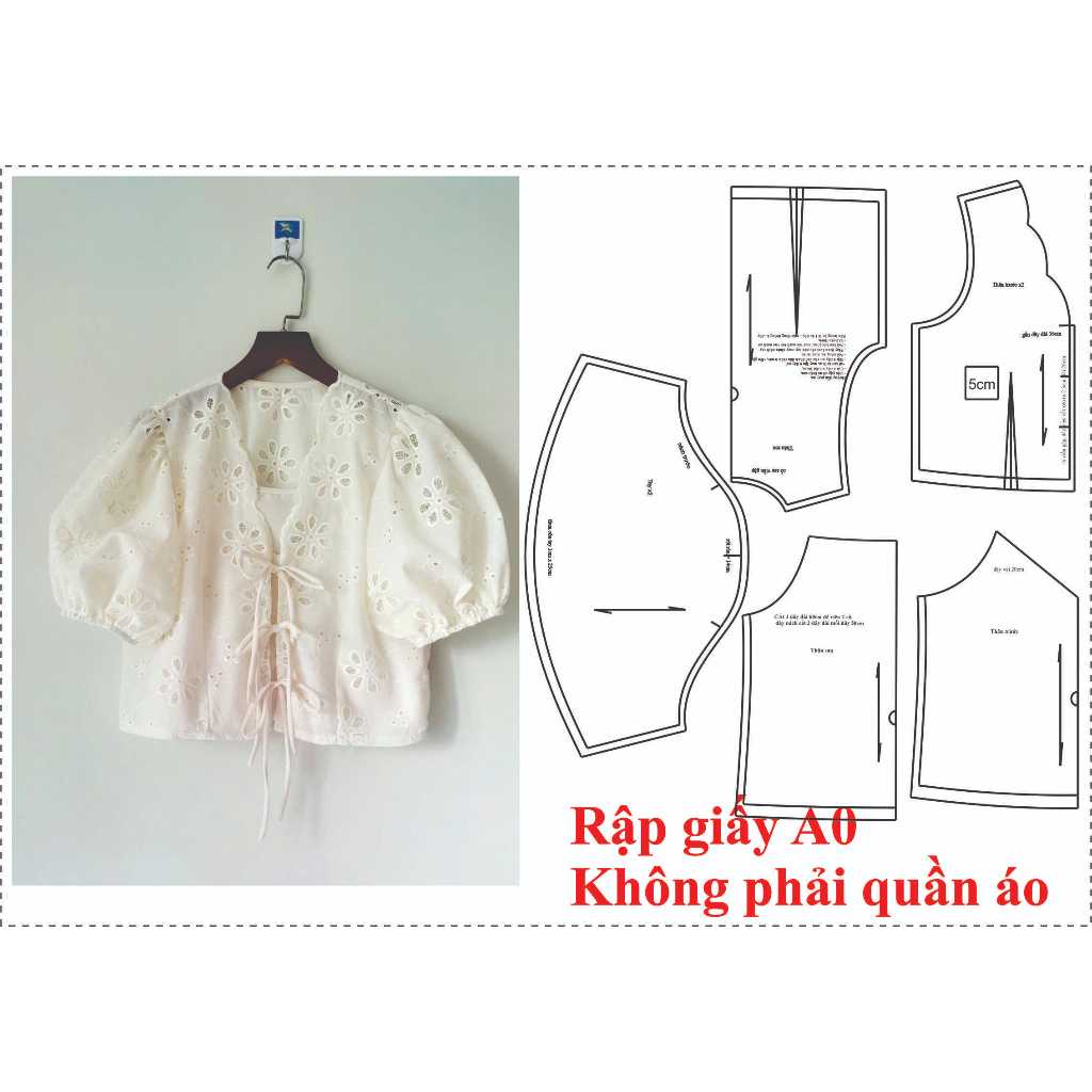 Draw on A0 paper รหัส 1746 - เสื้อครอปแขนพอง