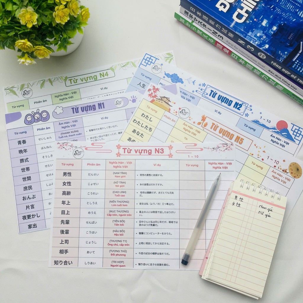 N5-N1 JAPANESE Vocabulary Takenote Set รวมคํา 5360