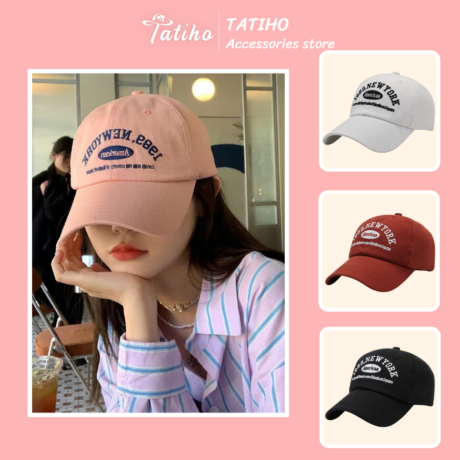 หมวกเบสบอล Unisex ผ้าคอตตอน หมวกแฟชั่นปักตัวอักษร 1989 NEW YORK Dynamic Style - Tatiho - รหัส MLT056