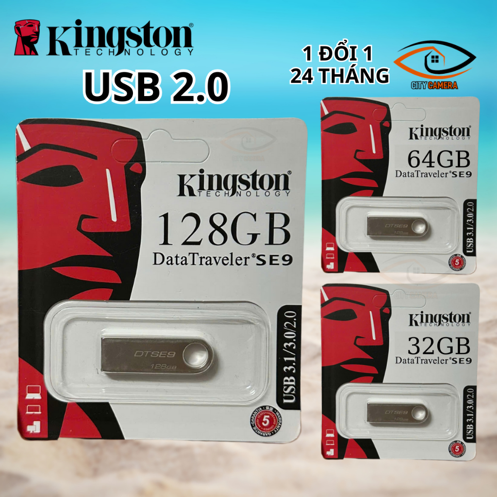 [นวัตกรรม 2 ปี] ของแท้ Kingston USB, 128GB 64GB 32GB 16GB 8GB 4GB 2GB Dtse9 Dt101 Cz33 U202