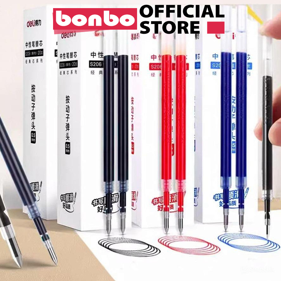 Combo 20 Deli S206 0.5 มม.ปากกาเจลเติมสําหรับปากกาลูกลื่น A575 A057B A623 S101 S60