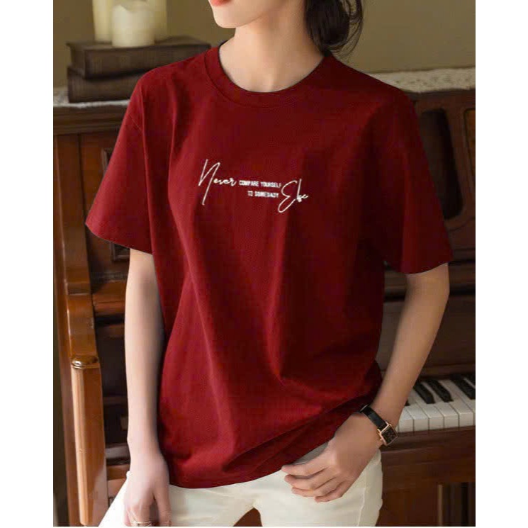 เสื้อยืดผู้หญิง ( APC) Big Size Loose Fit จาก 45KG-120KG คอตตอนเนื้อนุ่มและยืด ใส่หน้าร้อนสุดคูล มีใ