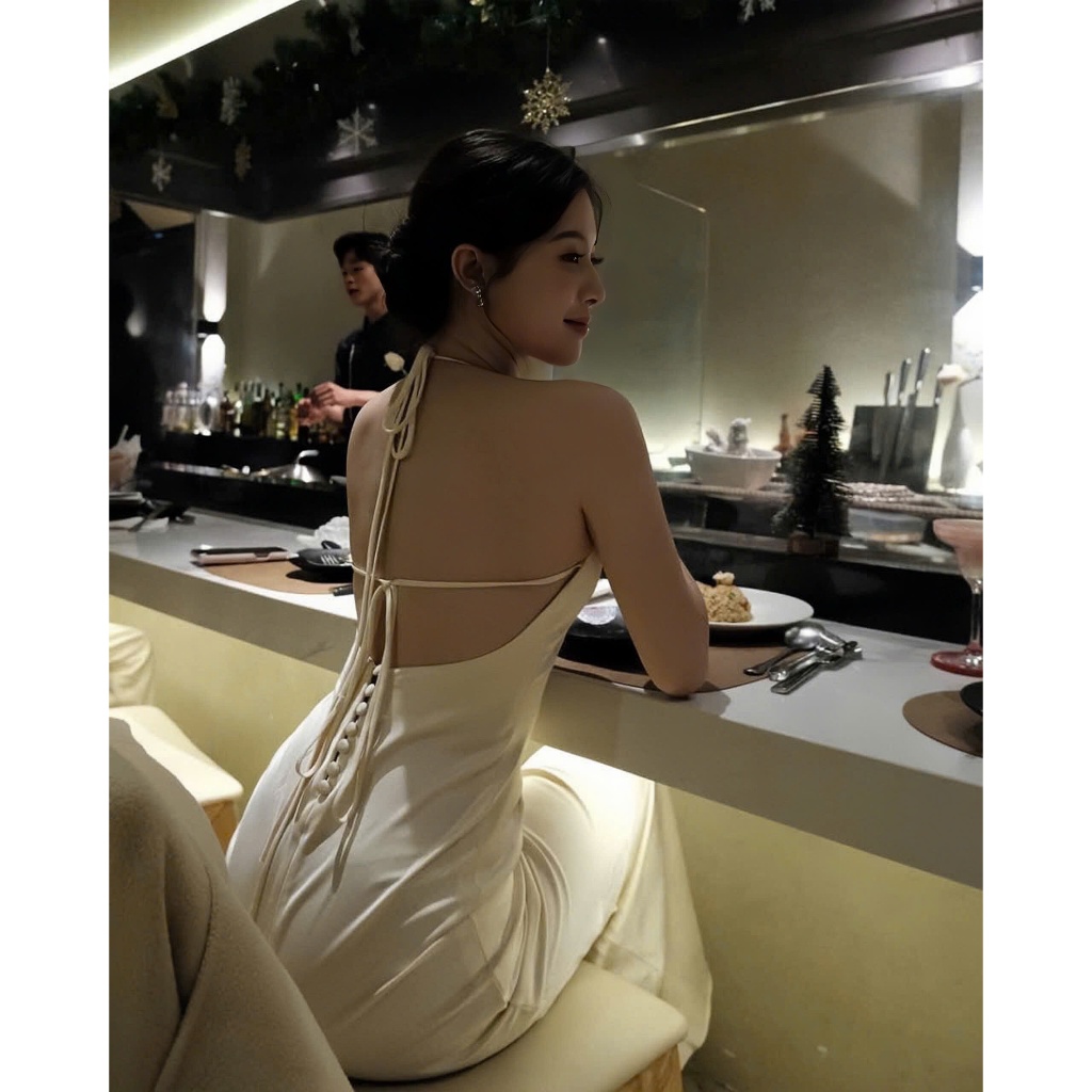 Joyci Dress ชุดเดรสคอปกจีบยาวผ้าไหม - Joyci Dress Silk รุ่นใหม่ 2025