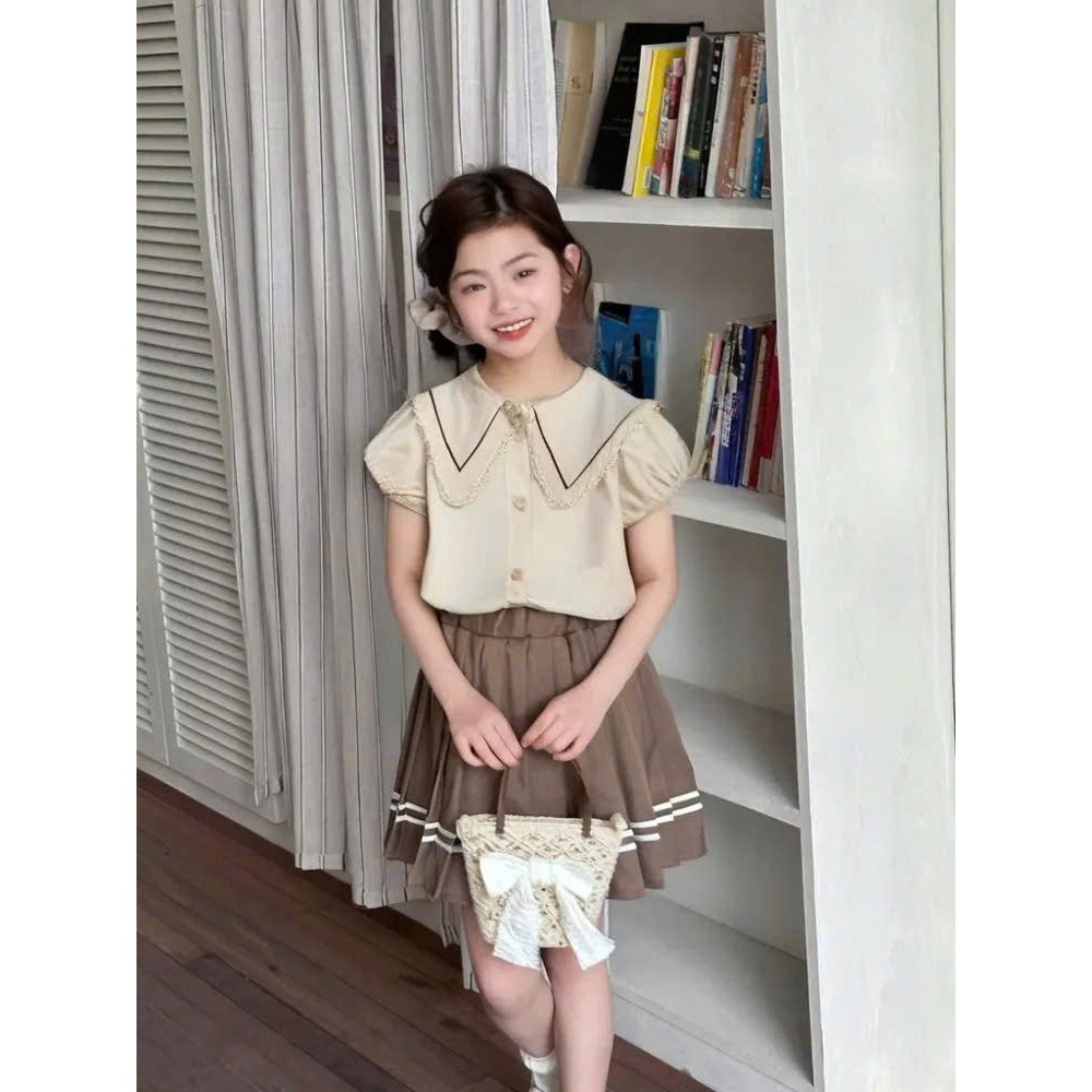 ชุดเสื้อคอปกกะลาสีและกางเกงลูกไม้น่ารักสําหรับเด็กรัสเซีย Fish A1S0M5 - Q1S1R0