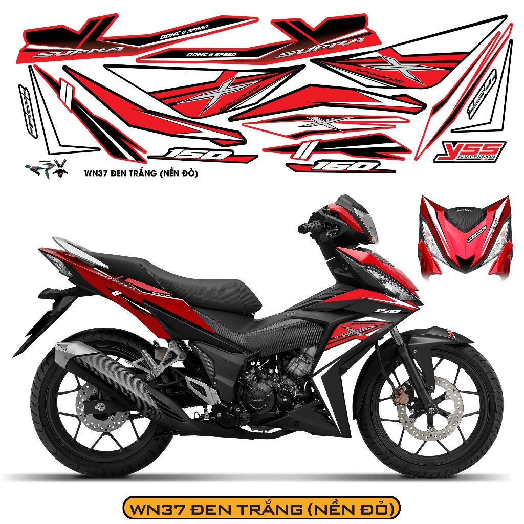 Winner V1 สติ๊กเกอร์ถอดได้ รุ่น Y55 Supra - รูปลอก 3 ชั้น คุณภาพสูง กันน้ํา ไม่ซีดจาง