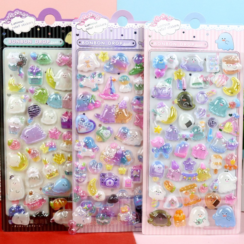 สติกเกอร์นูน Bonbon Drop 3D เรืองแสงน่ารัก