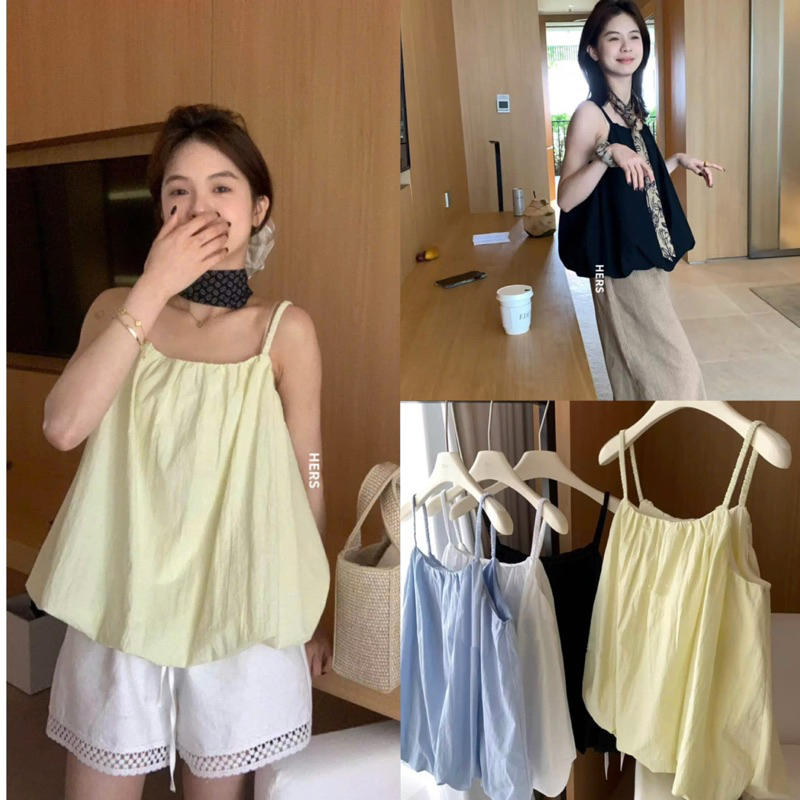 JISOO top 2-String T-SHIRT รูปทรงลับและลุคซัมเมอร์