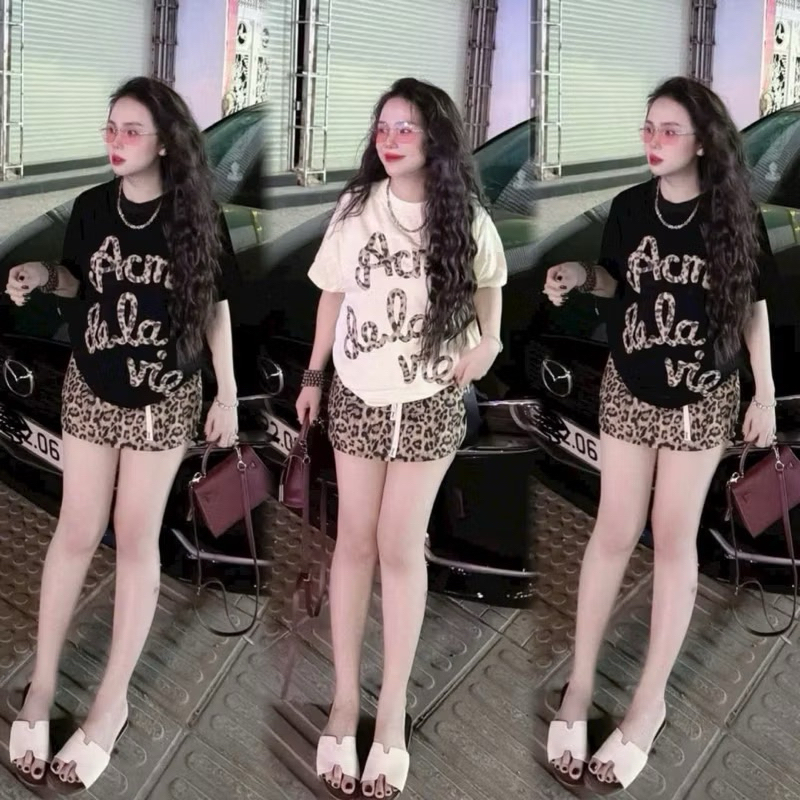 Hottren Womens Big Size set ผ้าคอตตอน 4 ทาง คุณภาพสูง - กระโปรงมะม่วง 2 กระเป๋า กางเกงมีซับใน MS:24