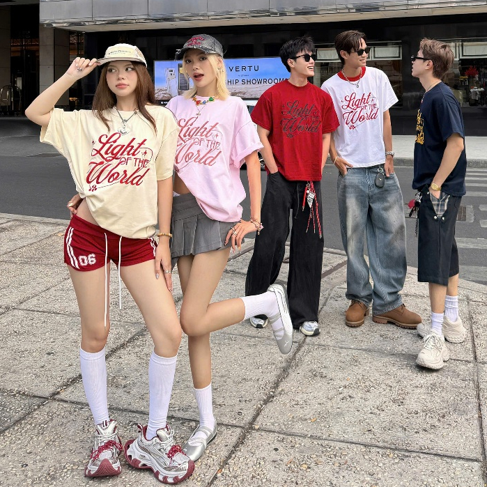 [SHOCK DEAL] AB HOUSE - LIGHT เสื้อยืด Boxy สําหรับผู้ชายและผู้หญิง